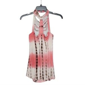 VENUS Pink and White Halter Top